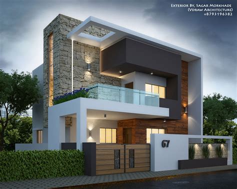 Modern Residential Exterior By Arsagar Morkhade Vdraw