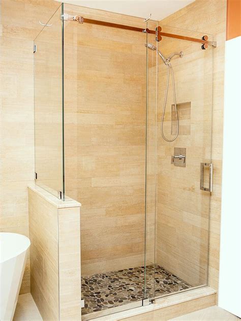 adding an elegant touch to your bathroom with glass barn doors for shower glass door ideas