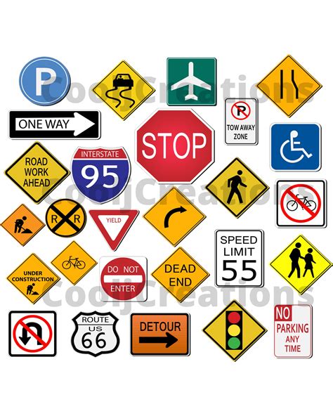 Traffic Signs Clipart Street Signs Icons For Scrapbooking Projects