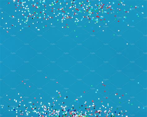 Colorful Confetti On Blue Background High Quality Holiday Stock