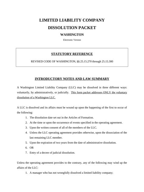 Dissolution Limited Liability Doc Template Pdffiller