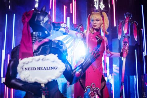 Mercy Genji Overwatch Pink Cosplay Blizzard By Agflower On Deviantart