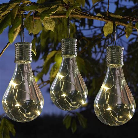 Solar lights outdoor 20 led decorative lantern converts sunlights into electricity in daytime,glowing at dusk auto. set of six solar lightbulb hanging garden lights by london ...