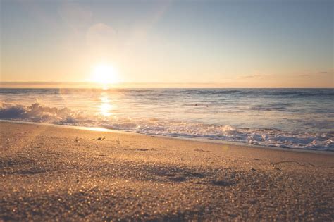 Free Picture Sunset Beach Dusk Sea Sunshine Water Dawn Seaside Sand Ocean
