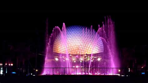 Epcot Water Fountain Light Show At Night Youtube