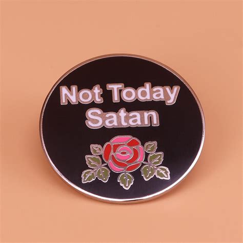 Not Today Satan Enamel Pin Flower Brooch Ru Paul Drag Race Badge Trans