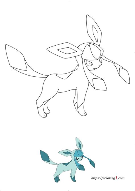 Pokemon Eevee Evolutions Glaceon Coloring Pages 2 Free Coloring