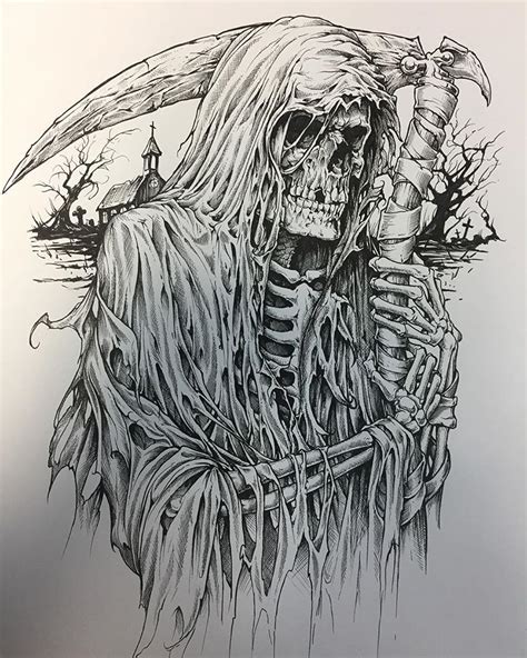 Grim Reaper Pencil Drawing Skull My Xxx Hot Girl