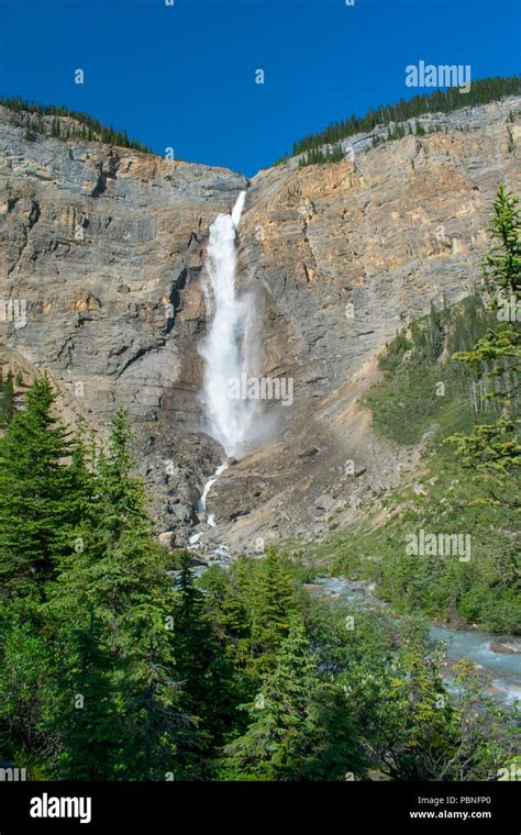 Takakkaw Falls In Yoho National Park British Columbia Canada Stock