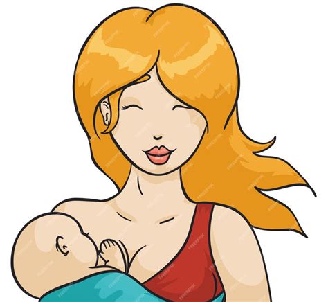 Premium Vector Beautiful Scene Of Young Blond Haired Mom With Red