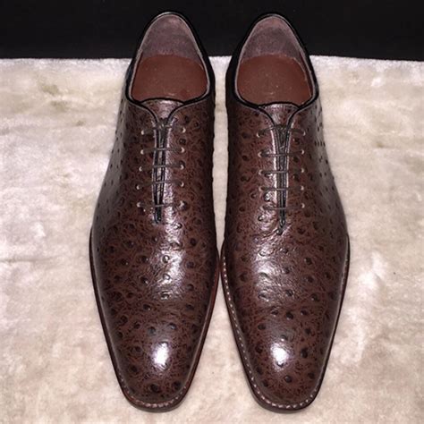 Sipriks Italian Hand Crafted Oxfords Shoes Elegant Mens Ostrich Shoes
