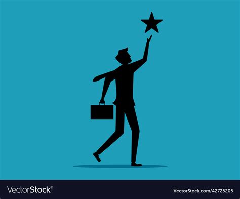 Successful Businessman Holding A Star Of Success Vector Image