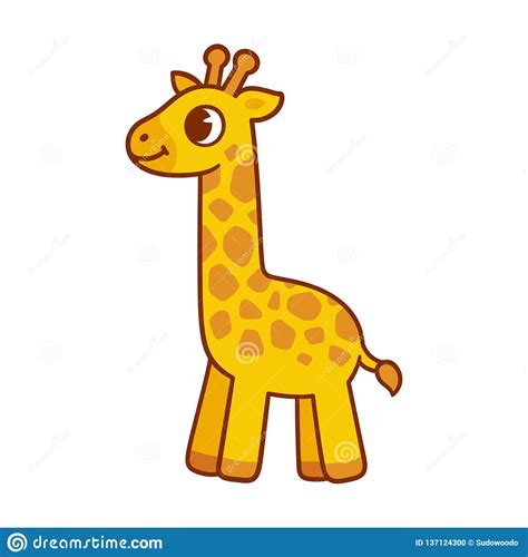Cute Cartoon Giraffe Stock Vector Illustration Of Tall