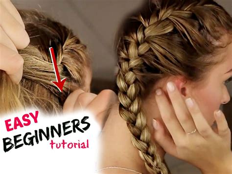 Move the braid at an angle so that it lines the middle of your parted section. Tutorial: How to BRAID your hair STEP BY STEP! For beginners :) - YouTube | Braided hairstyles ...