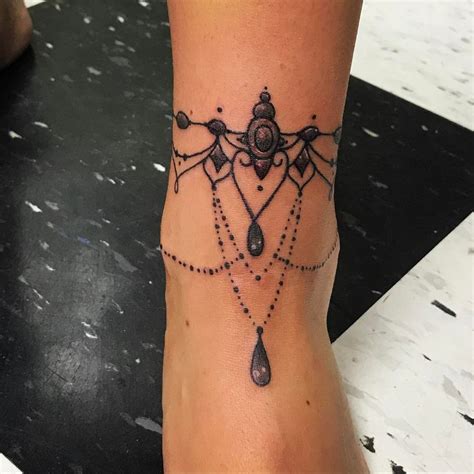 25 Anklet Tattoos Cute Enough To Replace Your Jewellery Anklet
