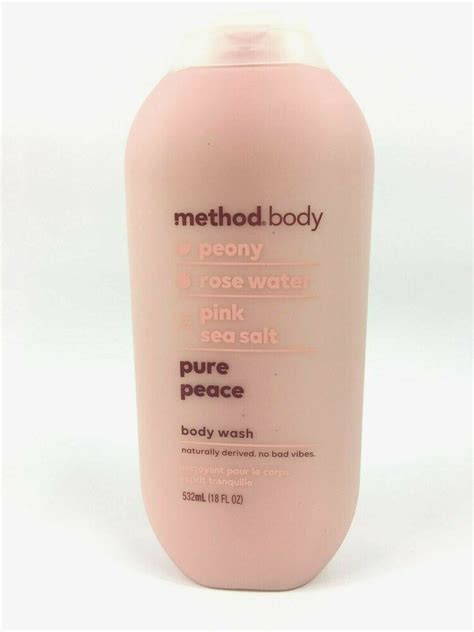 Method Body Peony Rose Water Pink Sea Salt Pure Peace Body Wash 18oz