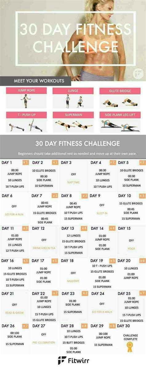 30 Day Workout Challenge Workout Challenge 30 Day Fitness 30 Day