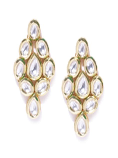 Buy Kairi Gold Plated And Silver Toned Geometric Drop Earrings Earrings