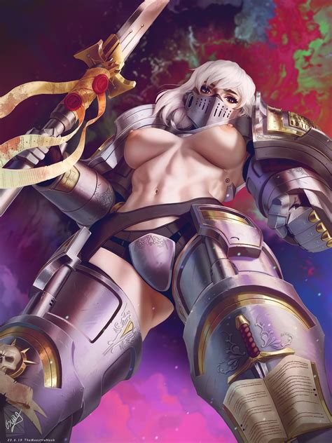 Rule 34 Armor Breasts Female Female Only Green Hair Grey Knight Sci
