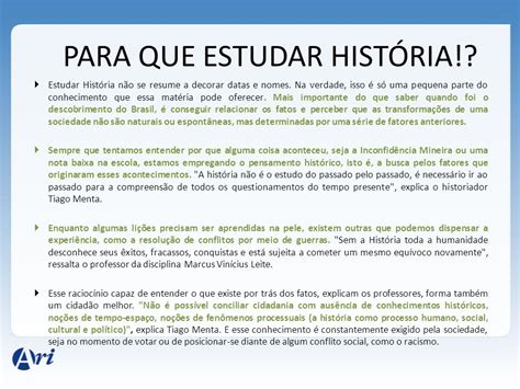 Para que serve Estudar História História