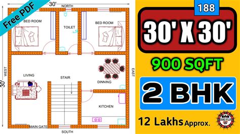 30 X 30 House Plan 30 X 30 House Plans With Vastu 30 X 30 2bhk