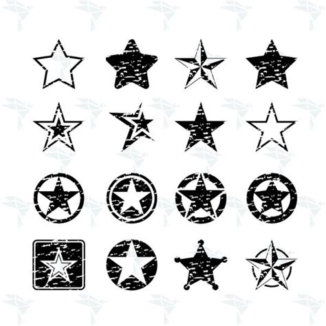 Distressed Star Svg Png Dxf For Cutting Printing Designing Or More