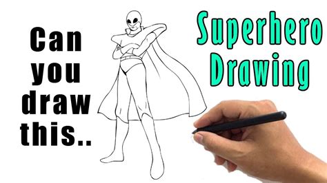 How To Draw A Superhero Outline Easy Superhero Drawing Step By Step