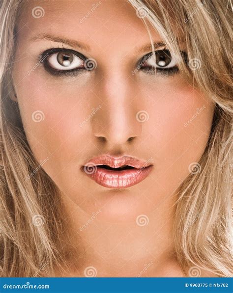 Face Portrait Of A Beautiful Blond Woman Royalty Free Stock Photo