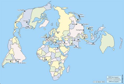 Planisphère Monde Pôle Nord Carte Géographique Gratuite Carte