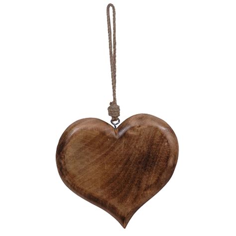 Small Decorative Wooden Hanging Heart With Rope Hanger