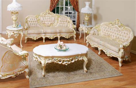 638 Aj Floral Fabric Polrey French Provincial Style Living Room Set
