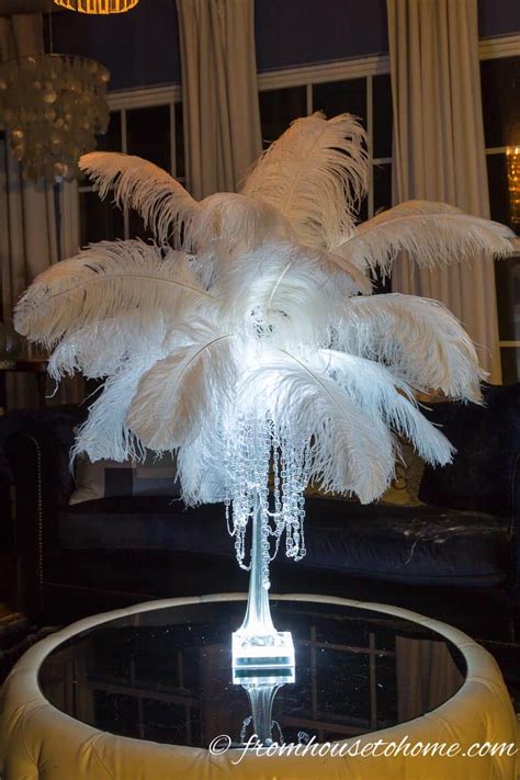 How To Make A Glam Gatsby Diy Feather Centerpiece Entertaining Diva