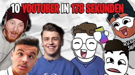 10 Youtuber In 178 Sekunden Animation Youtube