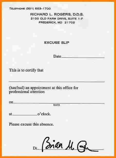 Verification of visit notes provided. Fake Dentist Note | Template Business