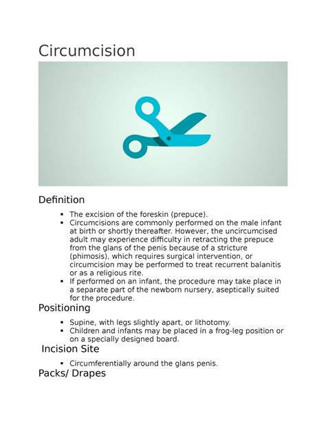 Circumcision Nursing Care And Management Plan Procedure And