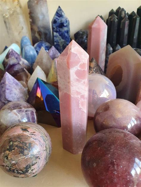 Pink Opal Crystal Point 200g Healing Crystal Pink Crystals Etsy