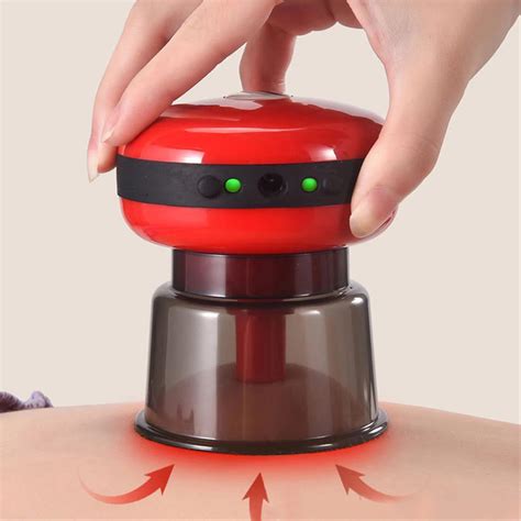Elektrisk Vaccum Cupping Massager Med Röd Ljus Kropp Bantning Massager Guasha Skrotning