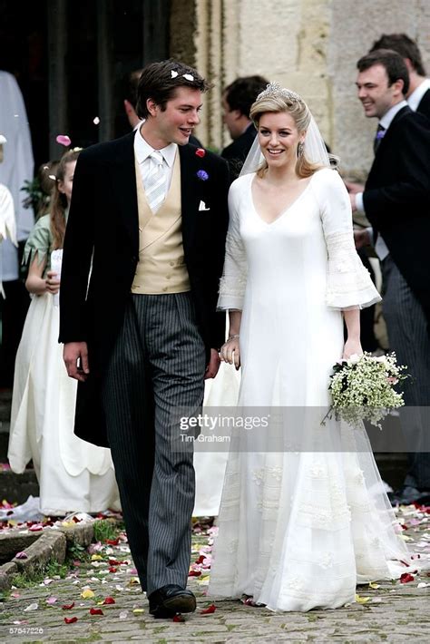 Laura Parker Bowles And Harry Lopes Are Seen At St Cyriacs Church