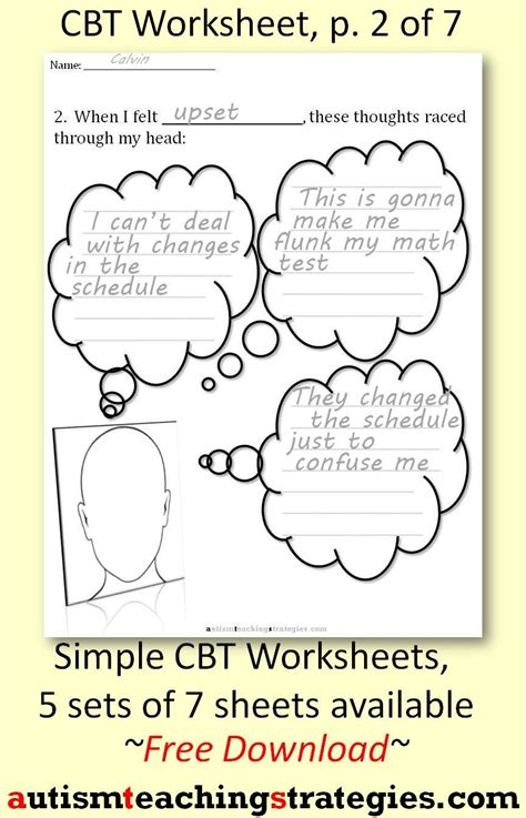 Printable Free Cognitive Distortions Worksheet Kids