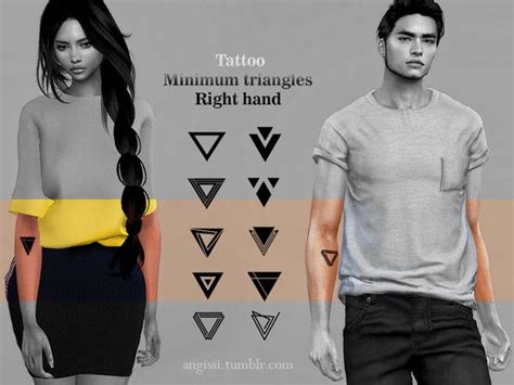 Angissis Tattoo Minimum Triangles Right Hand In 2020 Sims 4 Tattoos