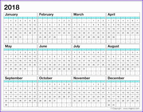 10 Excel Yearly Calendar Template 2018 Excel Templates Excel Templates