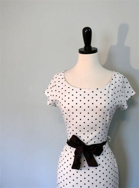 S Black And White Polka Dot Dress By Adelaidehomesewn On Etsy
