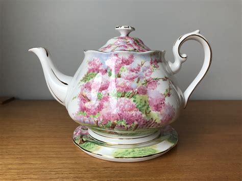 Royal Albert Teapot With Tea Tile Blossom Time Etsy Canada Tea Pots