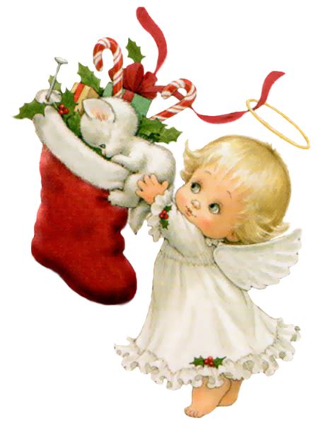 Cute Christmas Angel Pictures Cute Christmas Angel With White Kitten