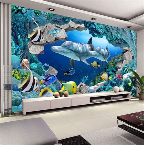 3d Wall Mural Underwater World Photo Wallpaper Interior