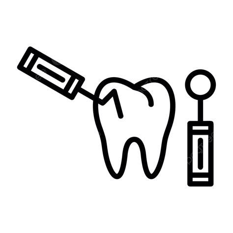 ícone Da Linha Odontológica Vetor Png ícone De Odontologia Dentista