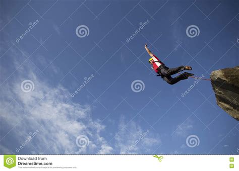 Jump Off A Cliff Stock Image Image Of Rope Color High 76505385