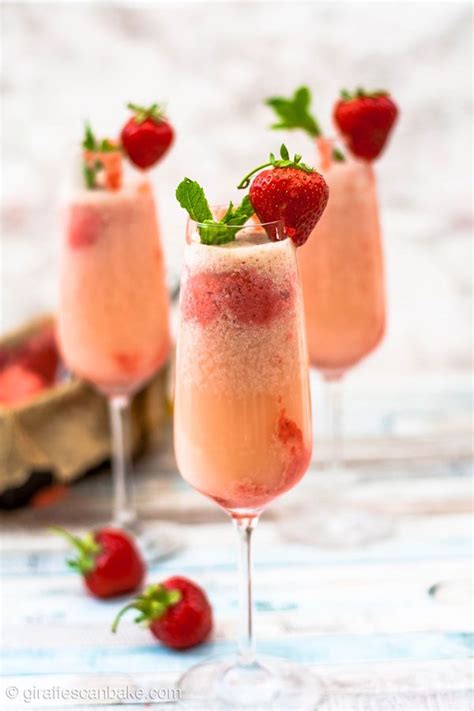Summery Strawberries And Cream Sorbet Mimosas Are The Perfect Quick And