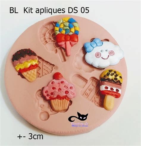 molde silicone apliques doces sorvetes ds 05 elo7