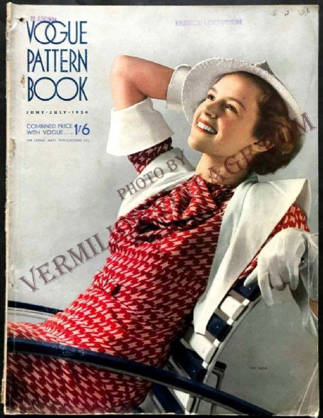 Vogue Patterns Magazine July 1934 Cover Photo United States